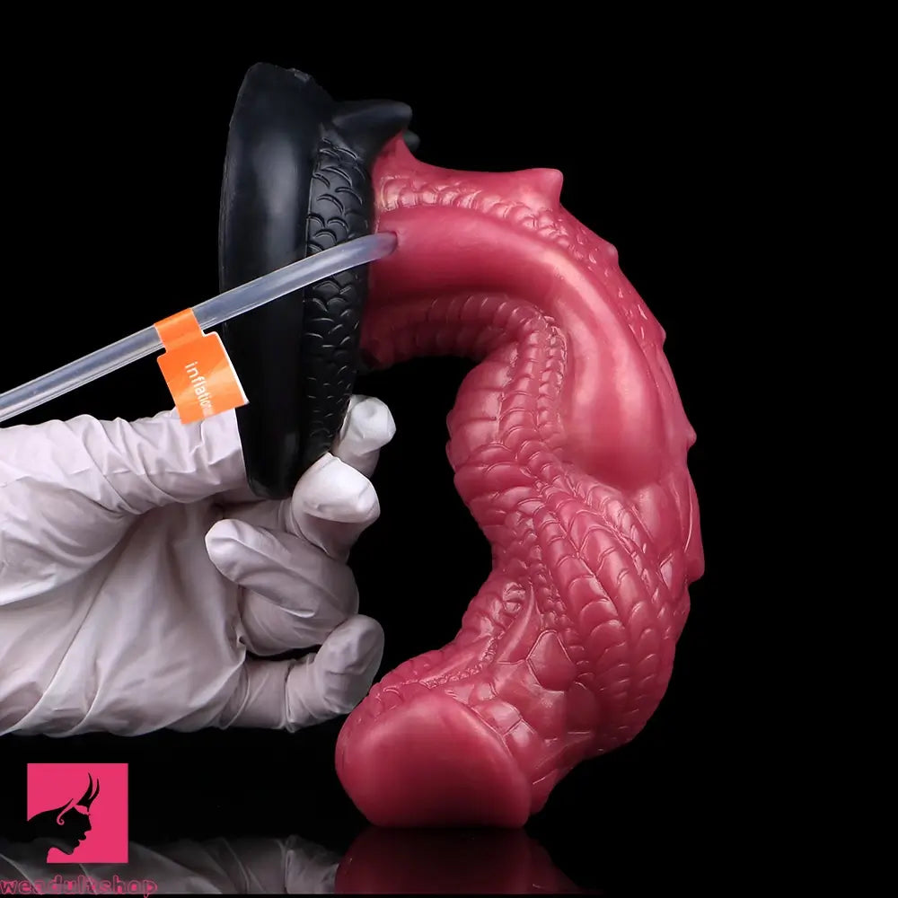 8.26in Dragon Ejaculating Inflatable Silicone Soft Animal Creature Odd Dildo
