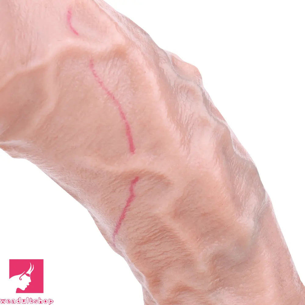 6.41in Lifelike Uncut Strap on Penis Extender Cock Sleeve Dildo For Clit