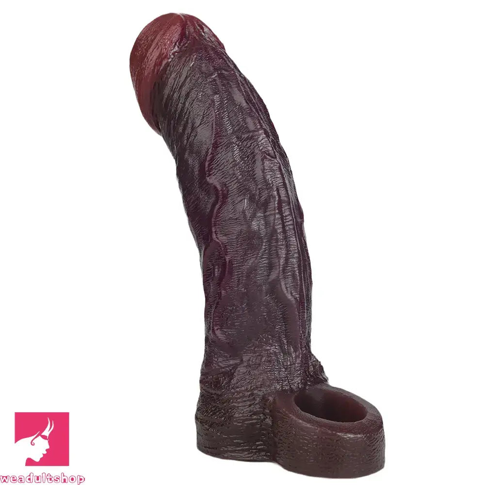 8.46in Uncut Realistic Texture Design Reusable Cock Cover Dildo Sleeve