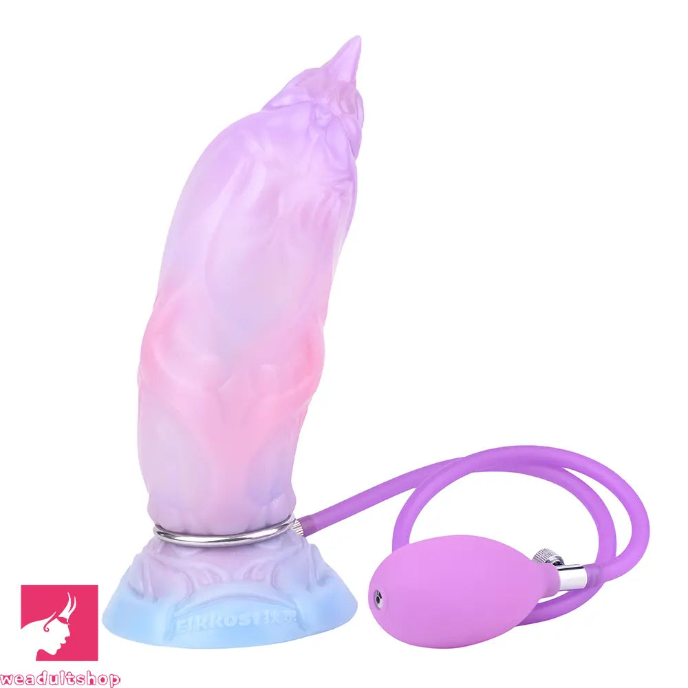 7.08in Odd Silicone Soft Squeeze Inflatable Alien Cock Dildo Self-Retreative