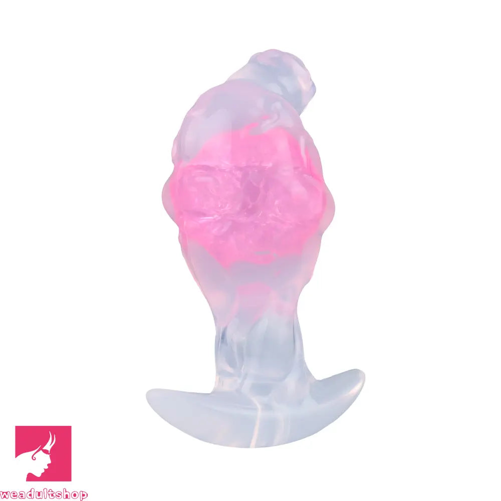 4.01in Fox Tail Wear Anchor Silicone Dildo Butt Plug For BDSM Role Sex