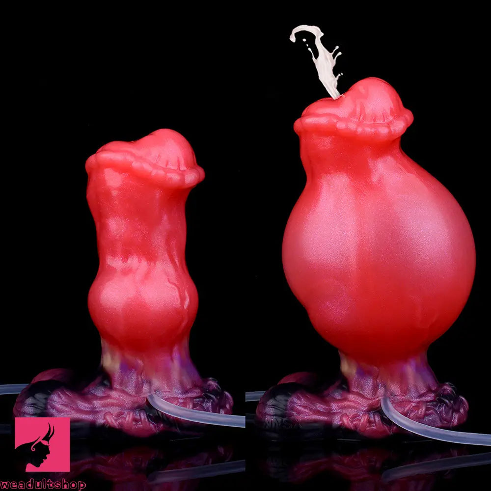 5.43in Fantasy Horse Knotted Silicone Flexible Inflatable Spraying Water Dildo
