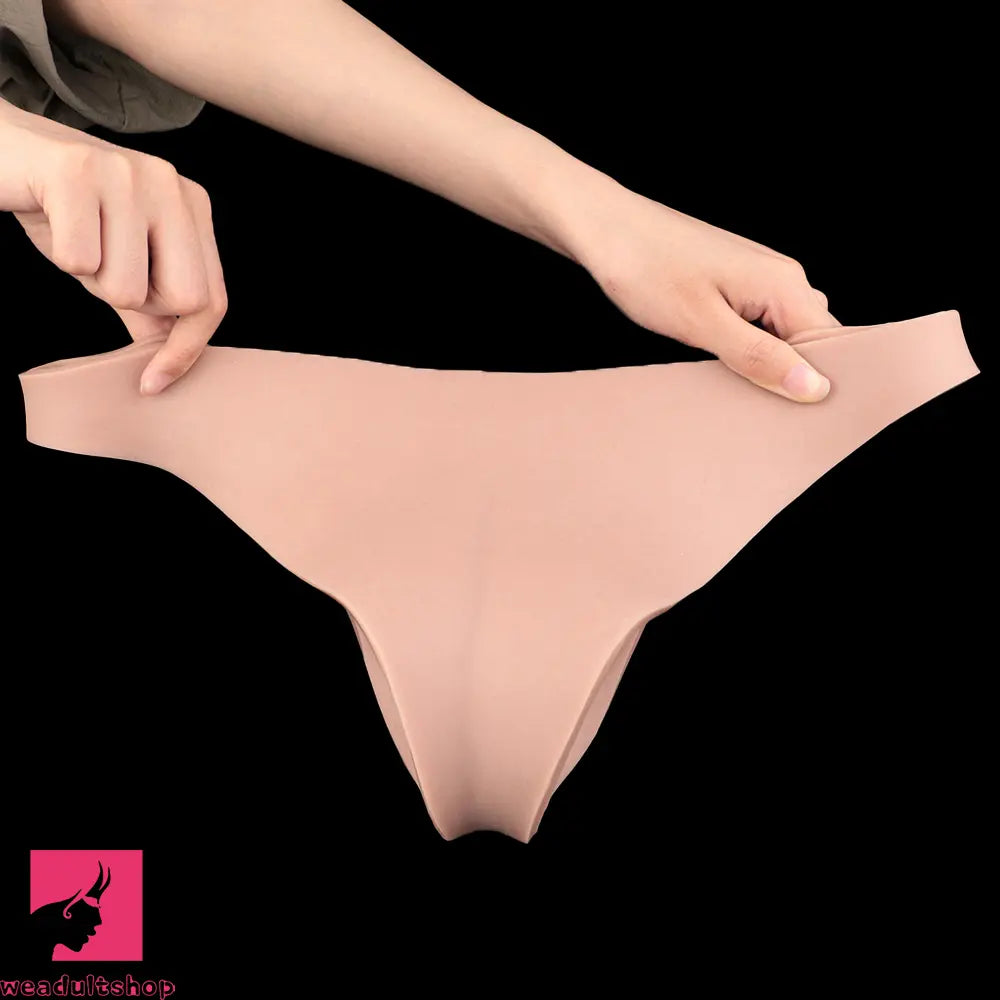 7.17in Hollow Penis Dildo Sleeve Silicone Soft Pants Female Masturbator