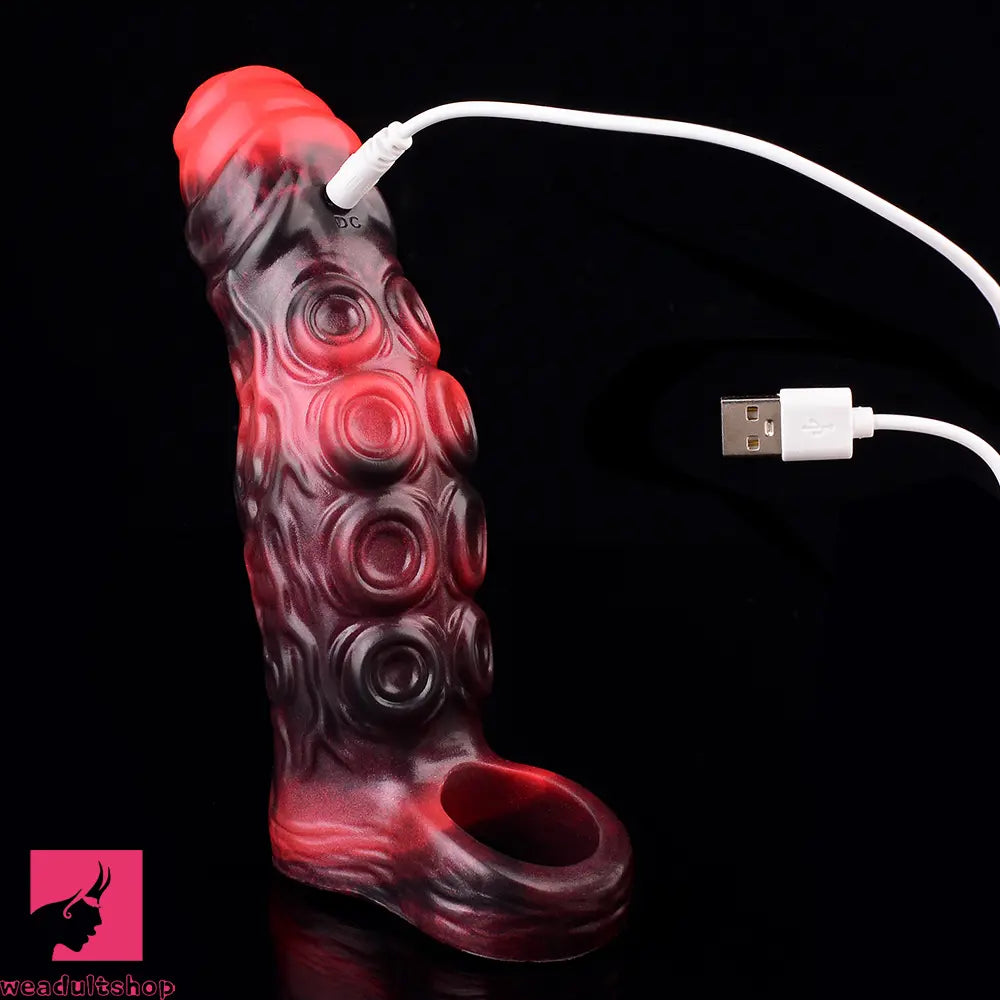 5.98in 7.09in Silicone Tentacle Sleeve Knot Vibrating Hollow Female Dildo