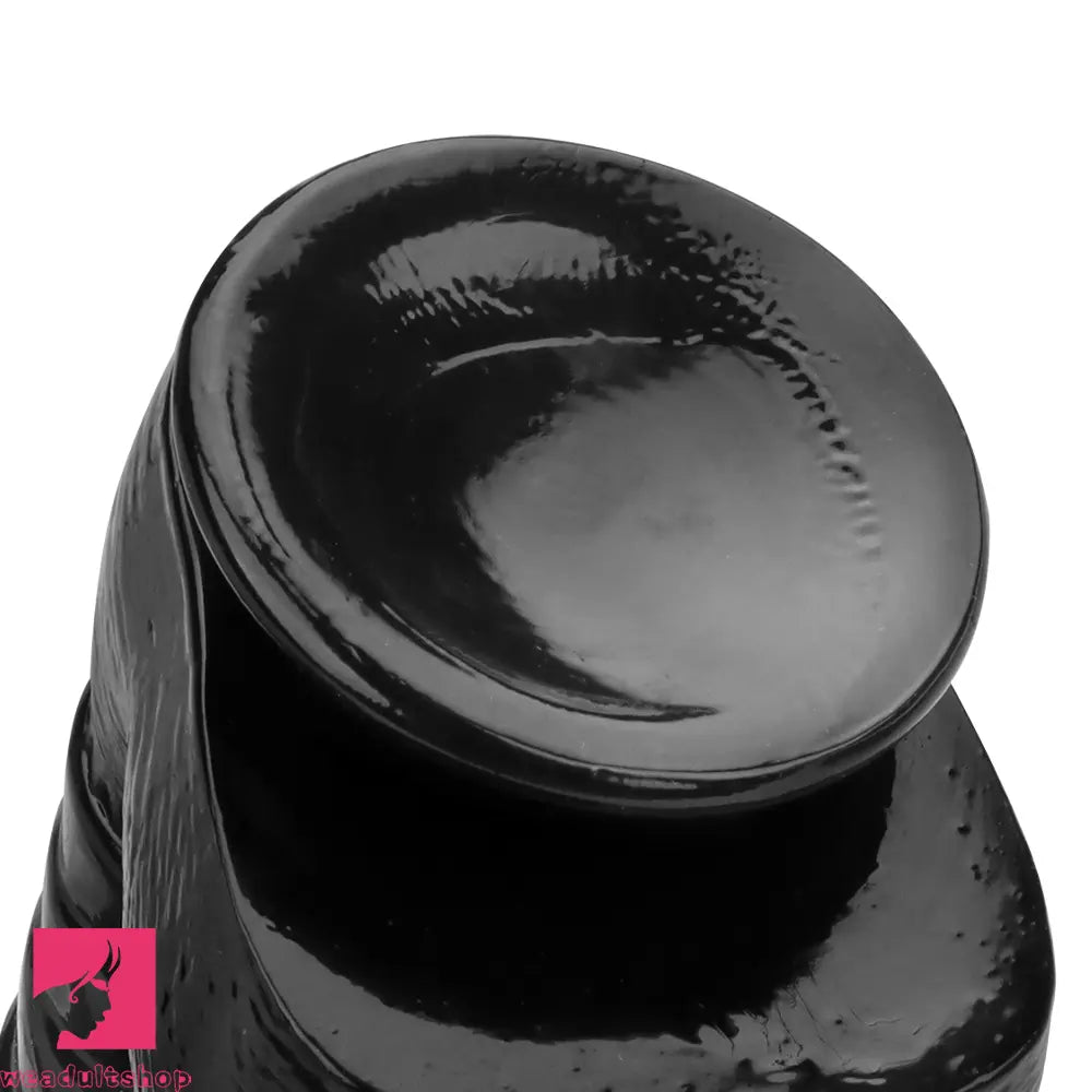 12.2in 13.38in Black PVC Large Thick Giant Caterpillar Clit Dilation Dildo