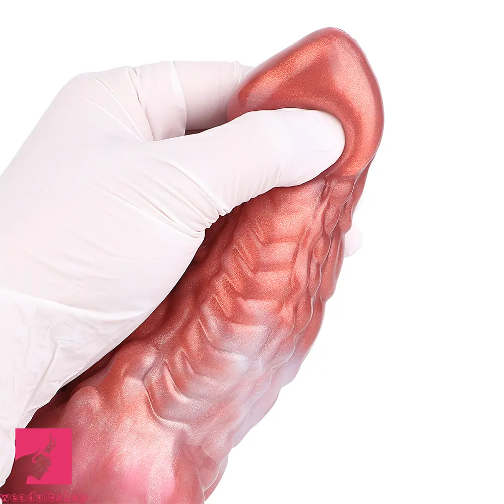 9.76in Knotted Monster Animal Double Layer Silicone Dildo Female Toy