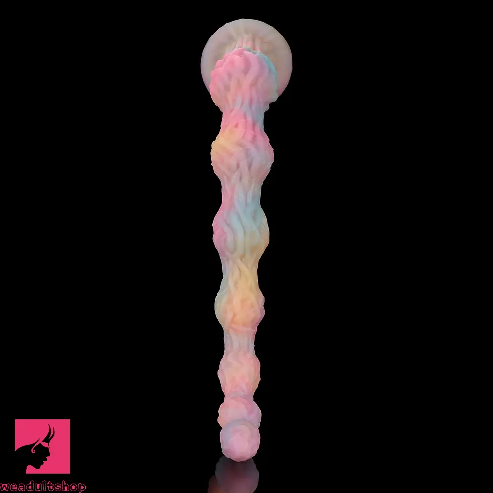 17.32in 21.25in 25.19in Luminous Pull Beads Silicone Dildo Butt Plug Rare Cock