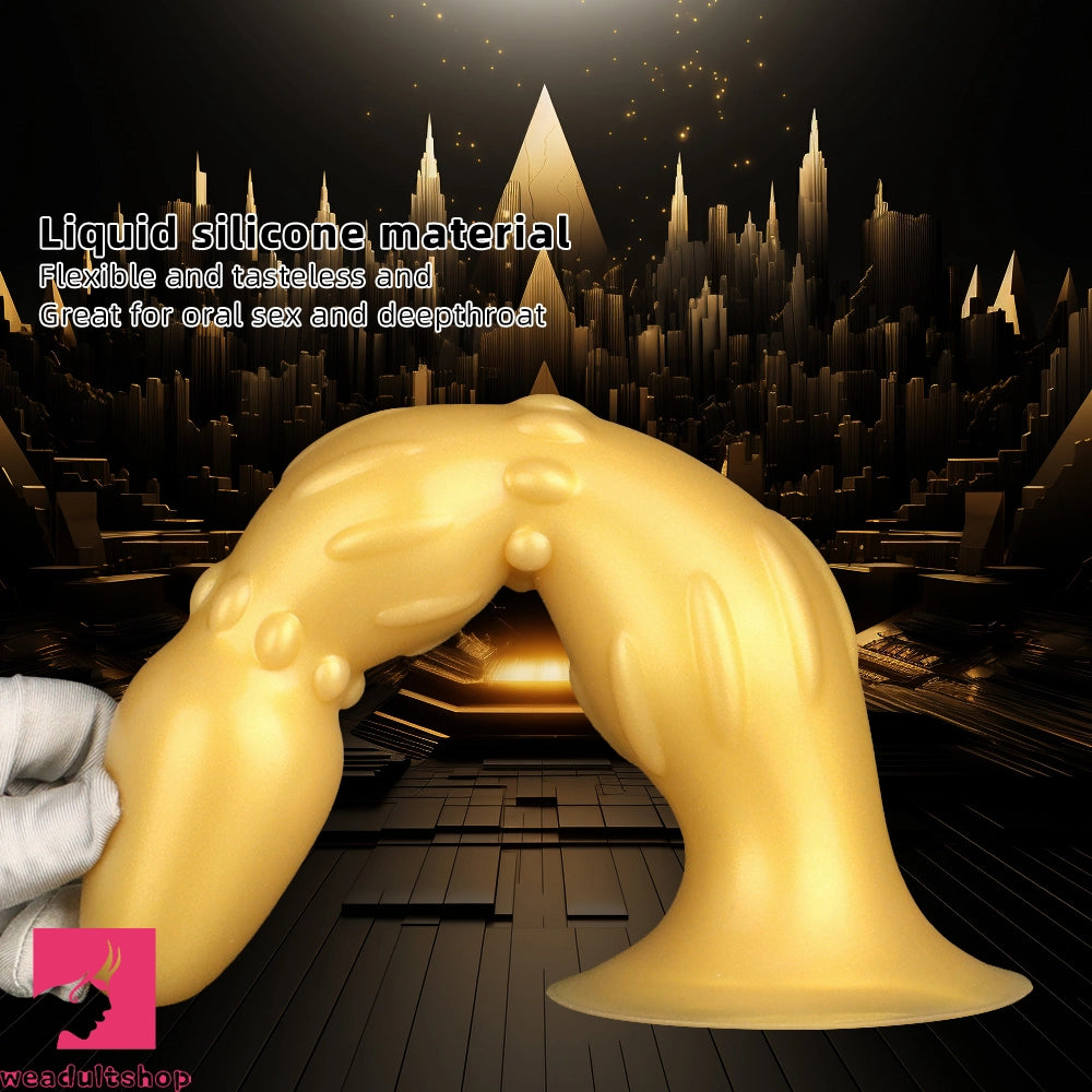 8.07in 11.22in Gold Silicone Large Anal Plug Penis Dildo Anal Exercises