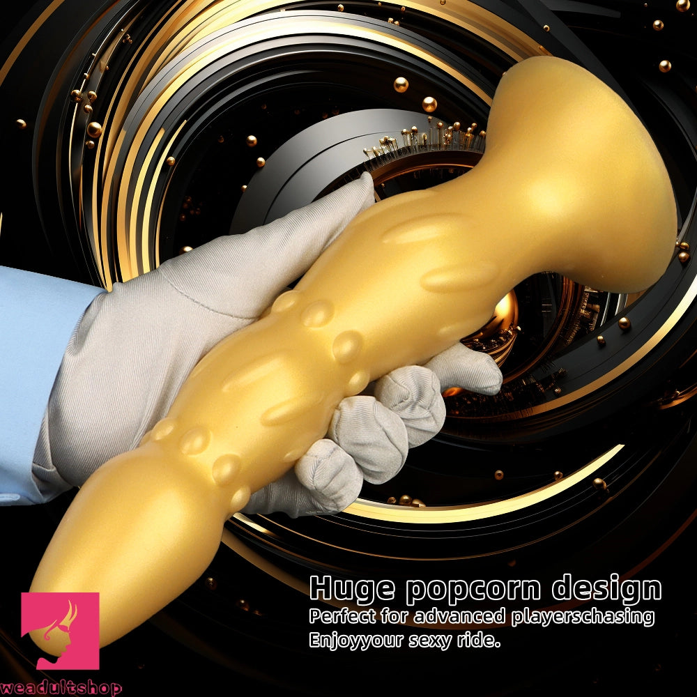 8.07in 11.22in Gold Silicone Large Anal Plug Penis Dildo Anal Exercises