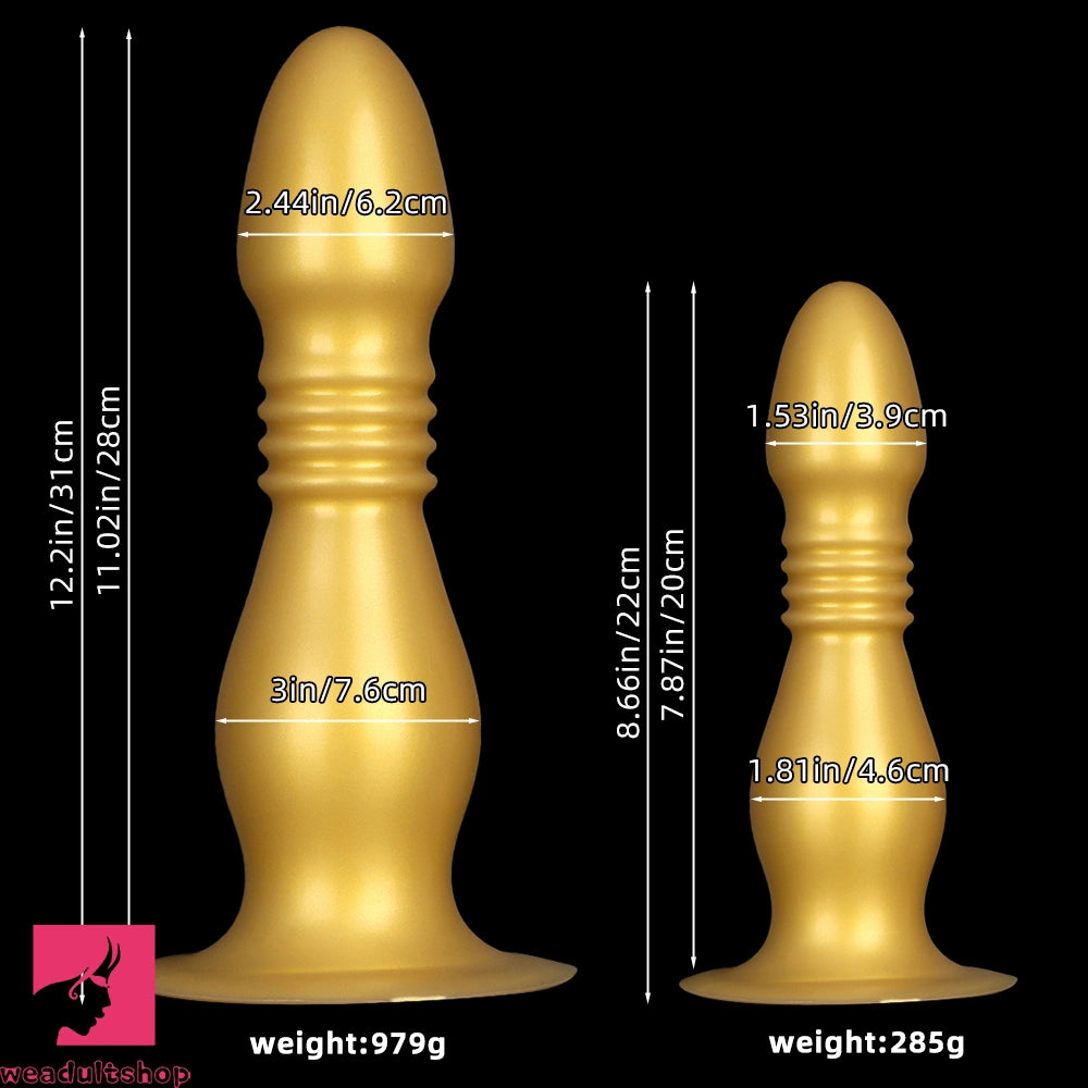8.66in 12.2in Large Head Anal Dilation Silicone Soft Anal Plug Cock Dildo