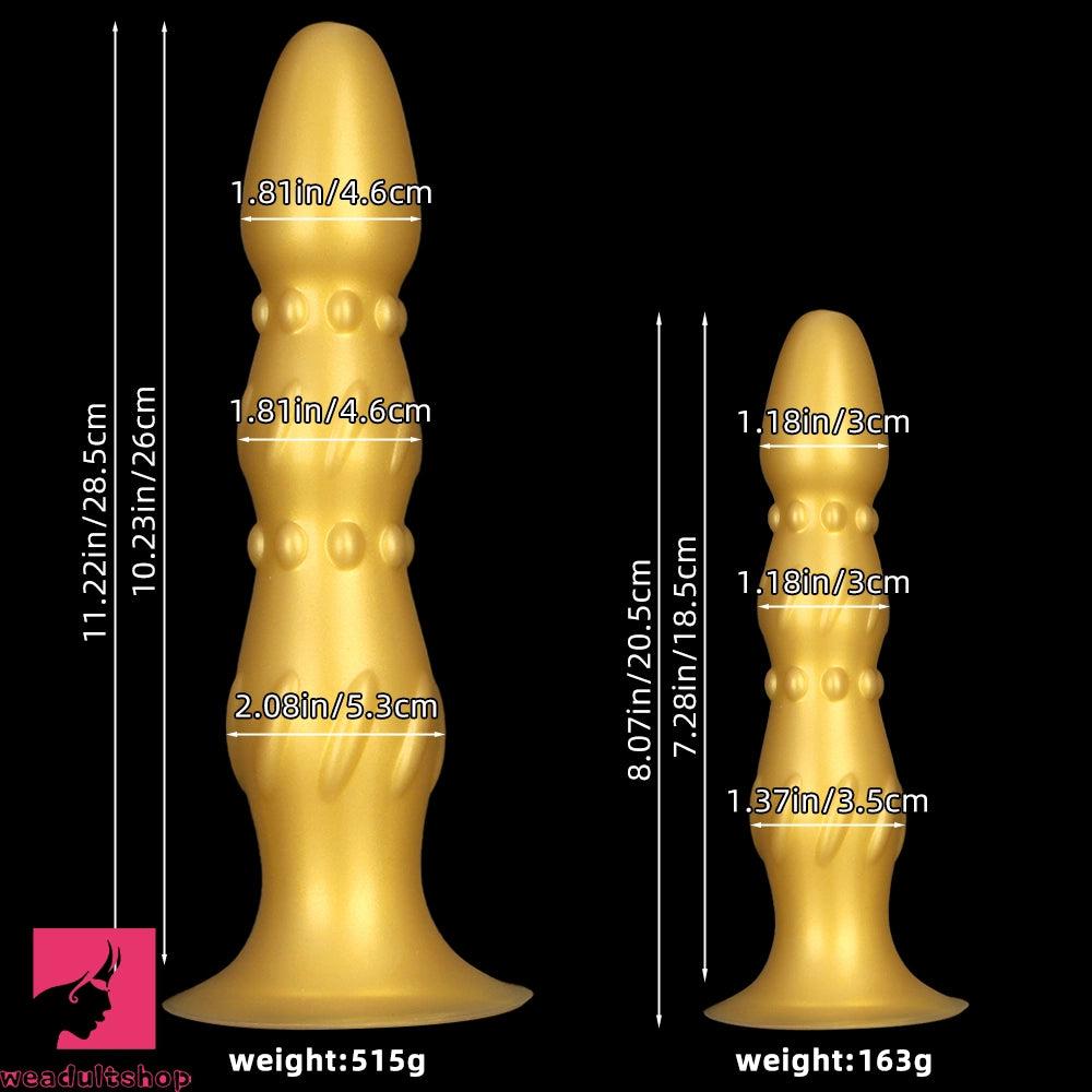 8.07in 11.22in Gold Silicone Large Anal Plug Penis Dildo Anal Exercises