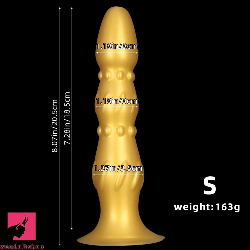 8.07in 11.22in Gold Silicone Large Anal Plug Penis Dildo Anal Exercises