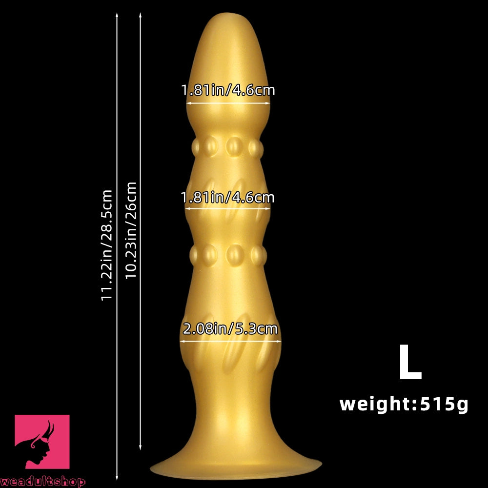 8.07in 11.22in Gold Silicone Large Anal Plug Penis Dildo Anal Exercises