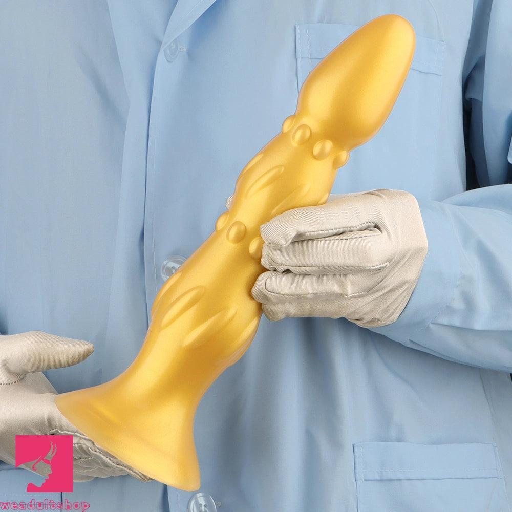 8.07in 11.22in Gold Silicone Large Anal Plug Penis Dildo Anal Exercises