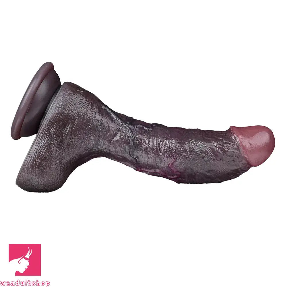 8.34in Real Curved Dual Density Silicone Soft Dildo Pleasure Couple Anal Play