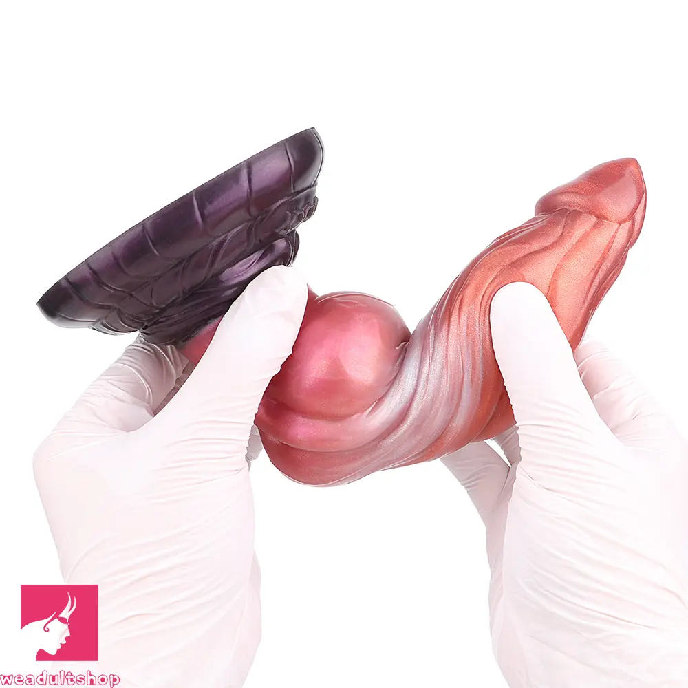 8.26in Wolf Animal Double Layer Silicone Soft Dildo Female Masturbator