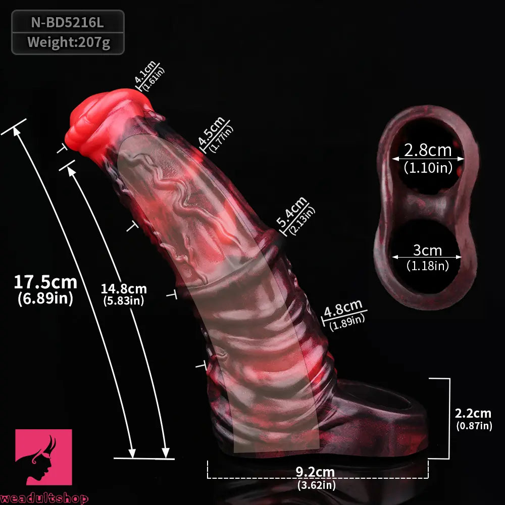 6.1in 6.89in 7.95in Horse Animal Penis Soft Dildo Sleeve Penis Extender