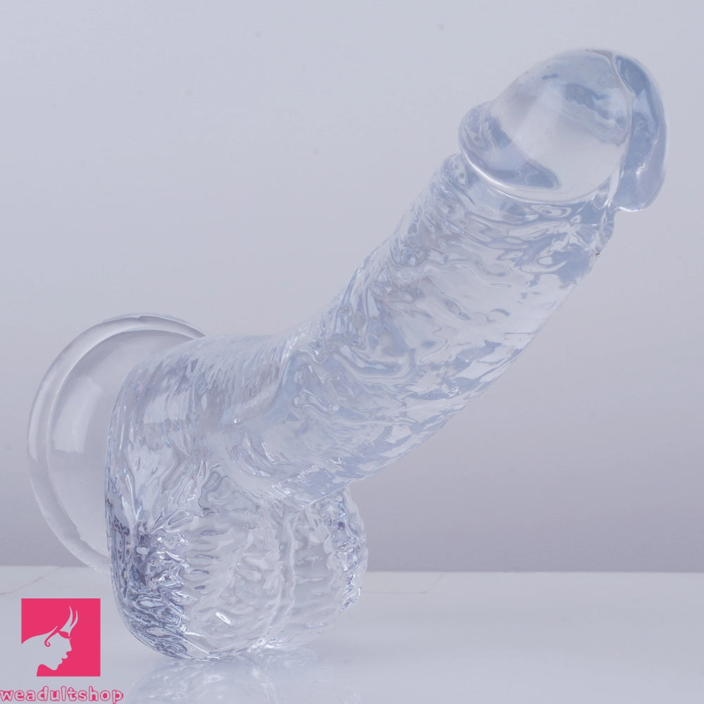 7.5in Curved PVC Female Masturbator Suction Cup Dildo Clitoral Stimulator