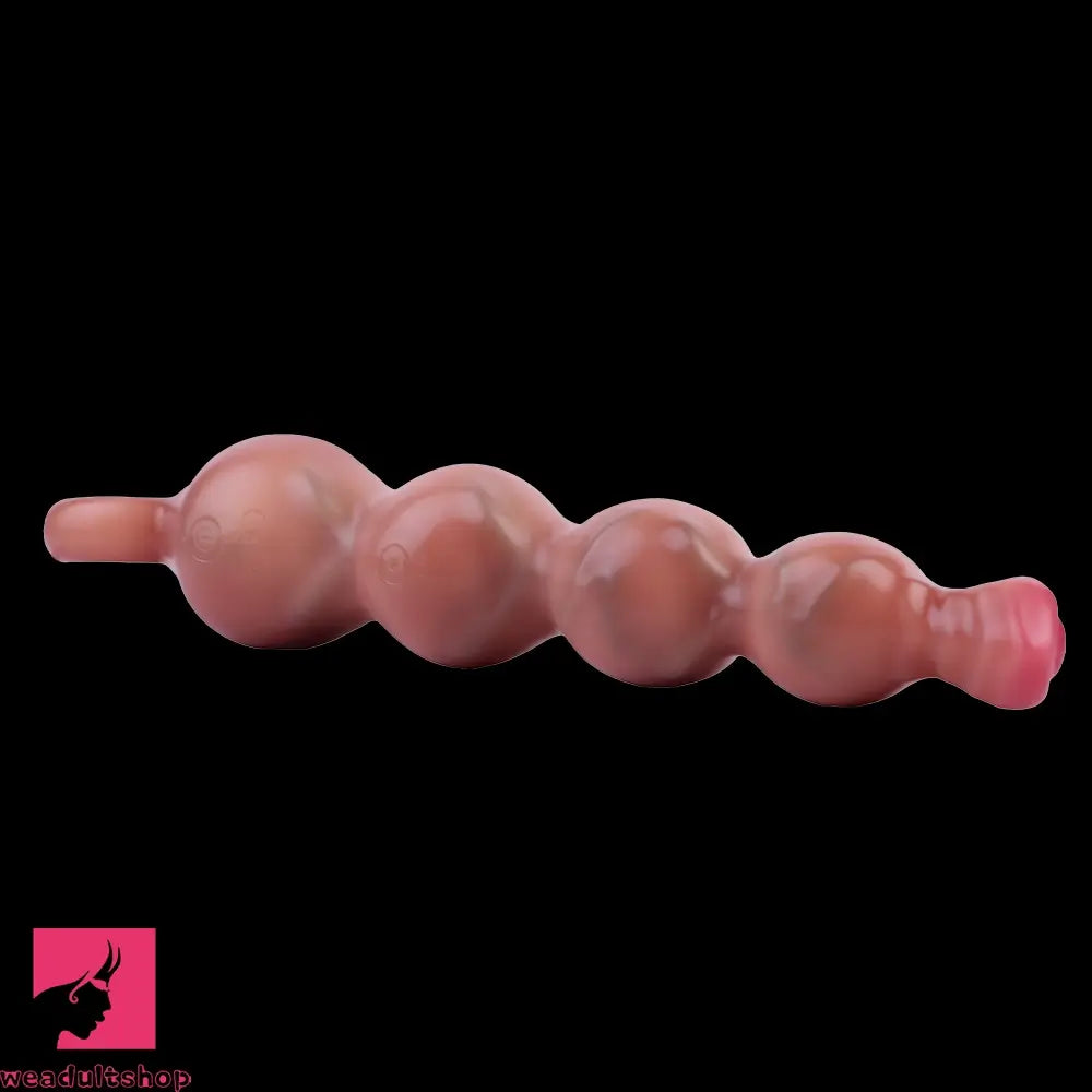 10.2in Big Vibrating Silicone Soft Pulling Beads Horse Dildo With 3 Motors