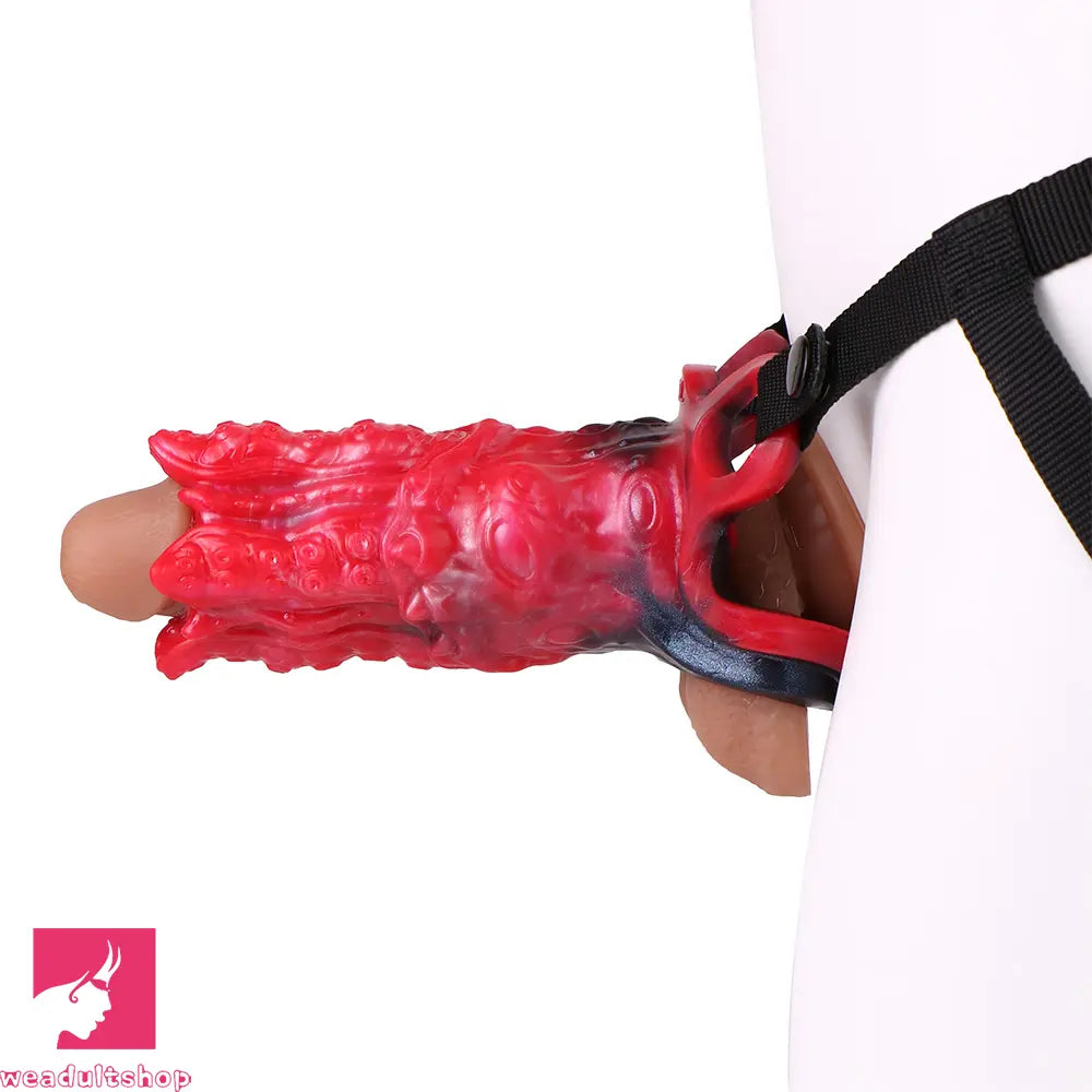 5.59in Hollow Dildo Built-in keel Vibration Remote Strapon Odd Penis Sleeve