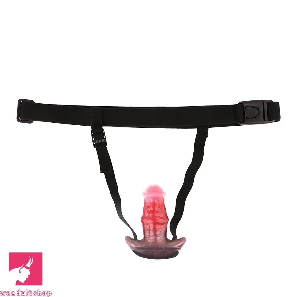 2.91in-8.85in Horse Cock Wearable Gag Fox Tail Vibrator Anchor Cock Dildo