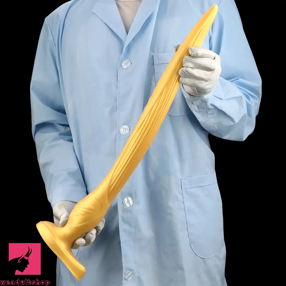 12.2in 16.14in 20.07in Gold Silicone Super Long Anal Dilator Dildo Huge Toy