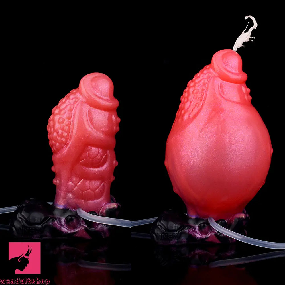 5.12in Fantasy Spiked Silicone Soft Inflatable Spraying Water Dildo For Sex