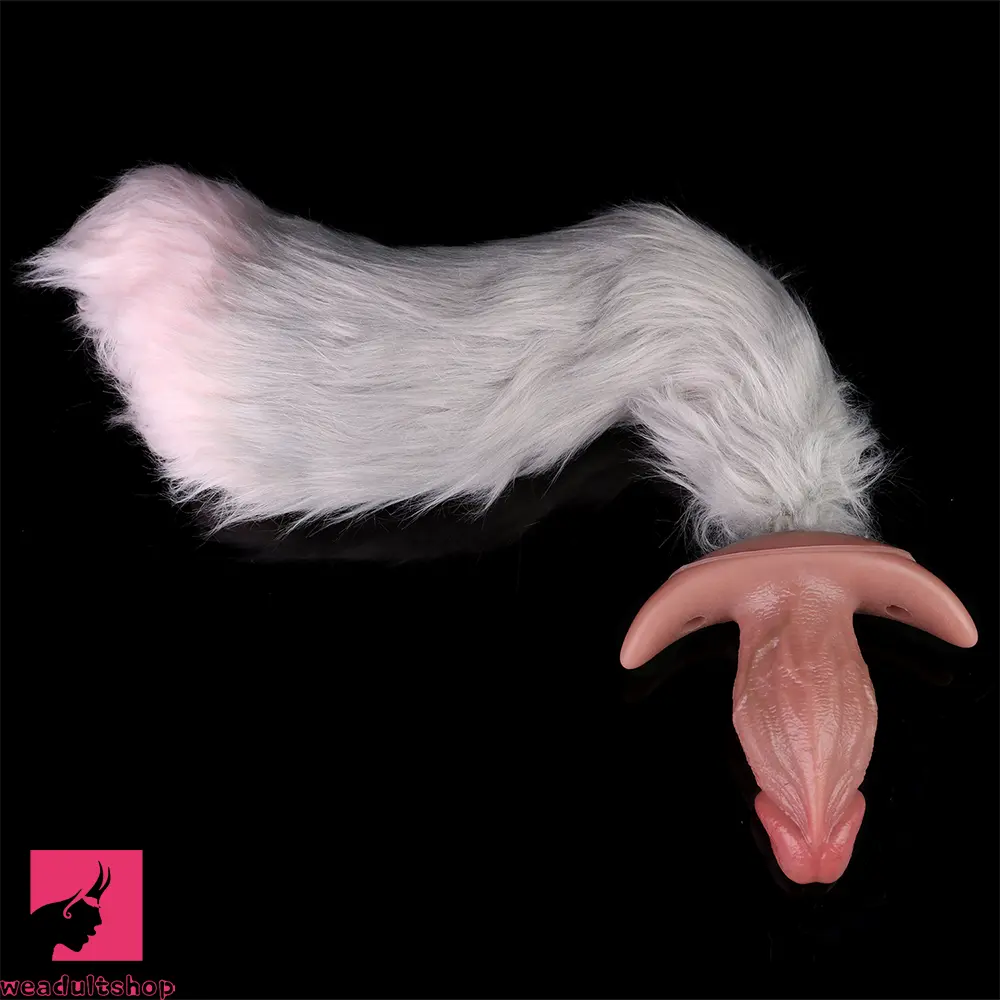 5.7in Male Using 10 Frequency Vibration Role Play Cock Dildo Tail Butt Plug