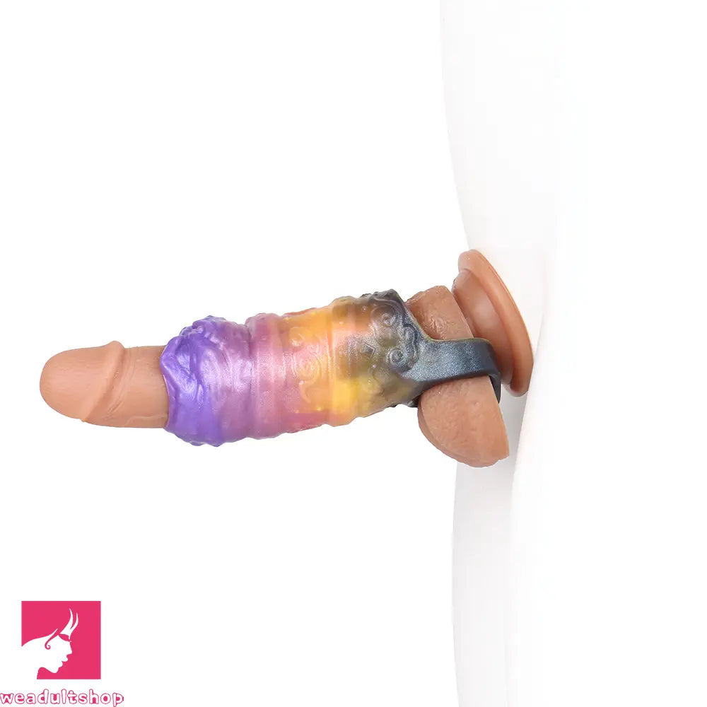 4.76in Ecan Dragon Fantasy Silicone Soft Dildo Sleeve Penis Extender