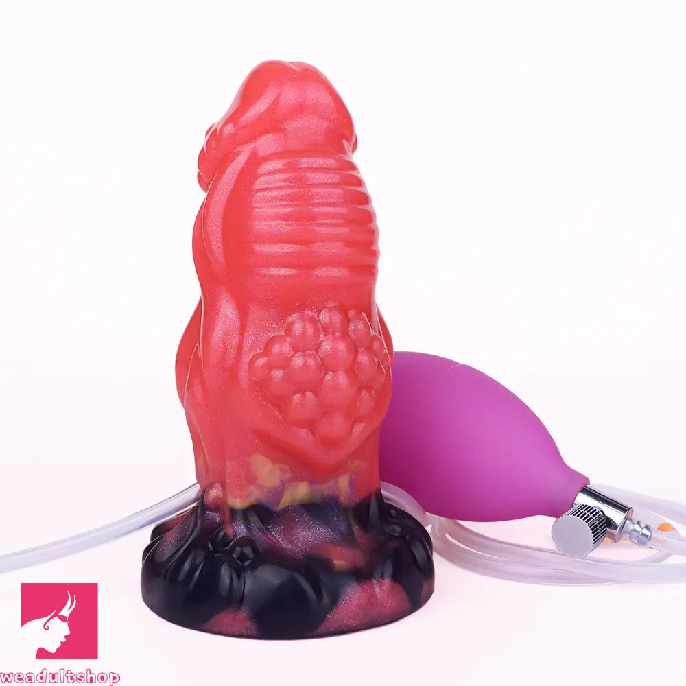 5.51in Fantasy Odd Silicone Soft Inflatable Spraying Water Dildo For Anus