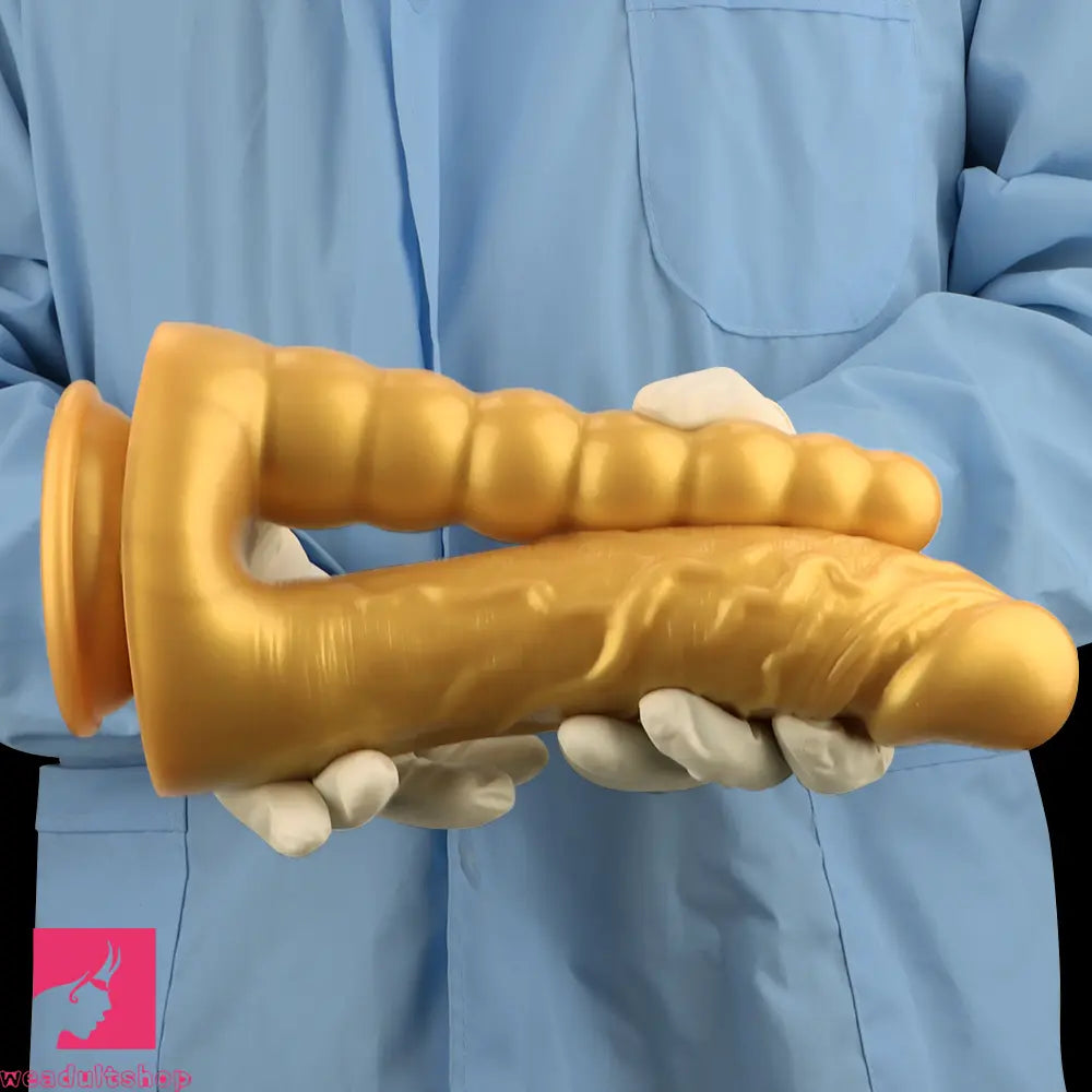 7.87in 10.43in Large Silicone Double-ended Dildo Soft Clit Masturbator