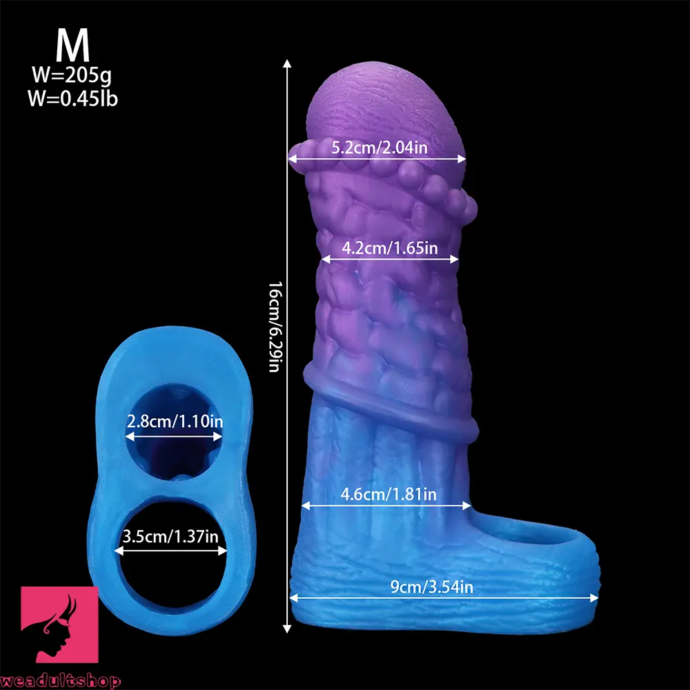 5.9in 6.29in 6.69in Hollow Spiked Horse Dildo Sleeve For Prostate Real Love