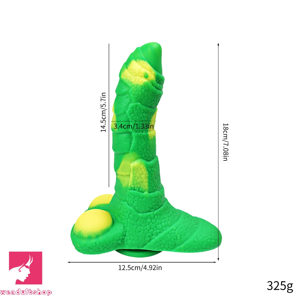7.08in 9.05in Uncut Big Monster Animal Soft Silicone Luminous Clit Dildo