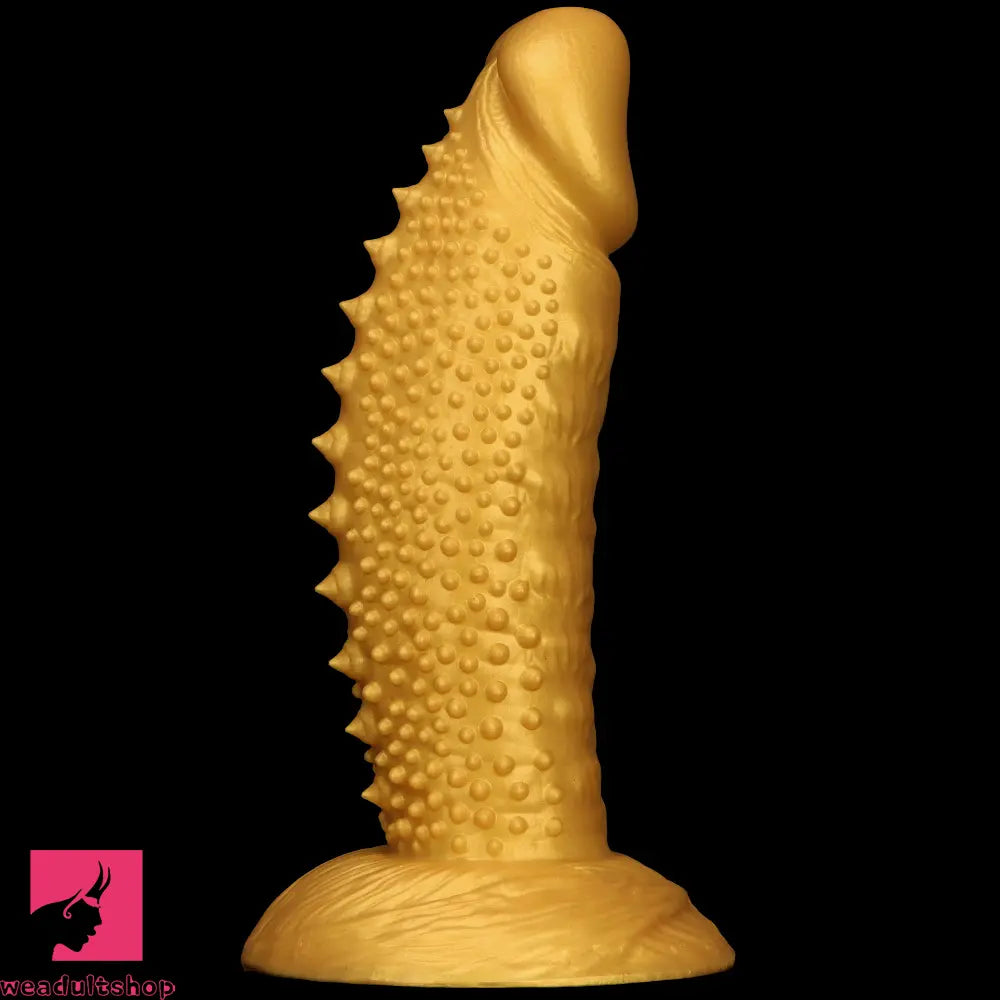 .48in 9.05in 10.62in 12.59in 14.17in Golden Soft Wolf-tooth Spiked Dildo