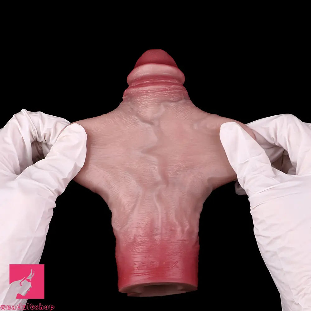 7.05in Lifelike Blue Veins Hollow Dildo Cock Sleeve With Cock Ring For Sex