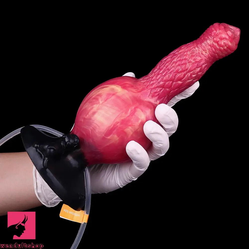 8.54in Fantasy Knotted Silicone Soft Big Dildo Ejaculating Penis Cock Toy