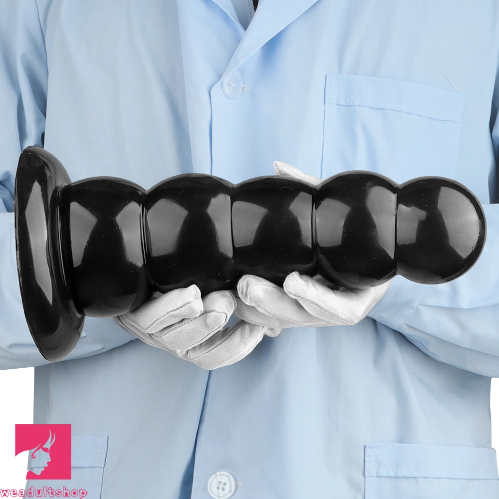 7.08in 9.05in 10.62in Black Beads Tower Five Bead Big Anal Plug Cock Dildo