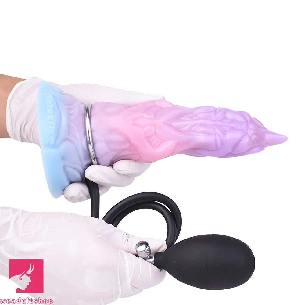 7.08in Odd Silicone Soft Squeeze Inflatable Alien Cock Dildo Self-Retreative