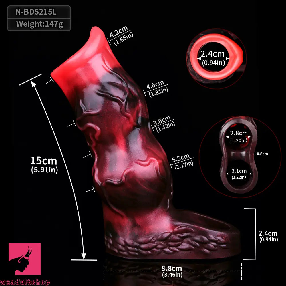 5.04in 5.91in 6.69in Knot Fantasy Odd Soft Dildo Sleeve Penis Extender