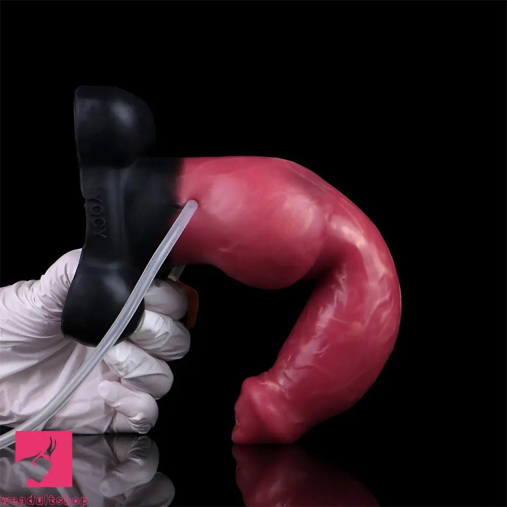 7.24in 9.21in Ejaculating Inflatable Dog Knot Silicone Soft Penis Odd Dildo