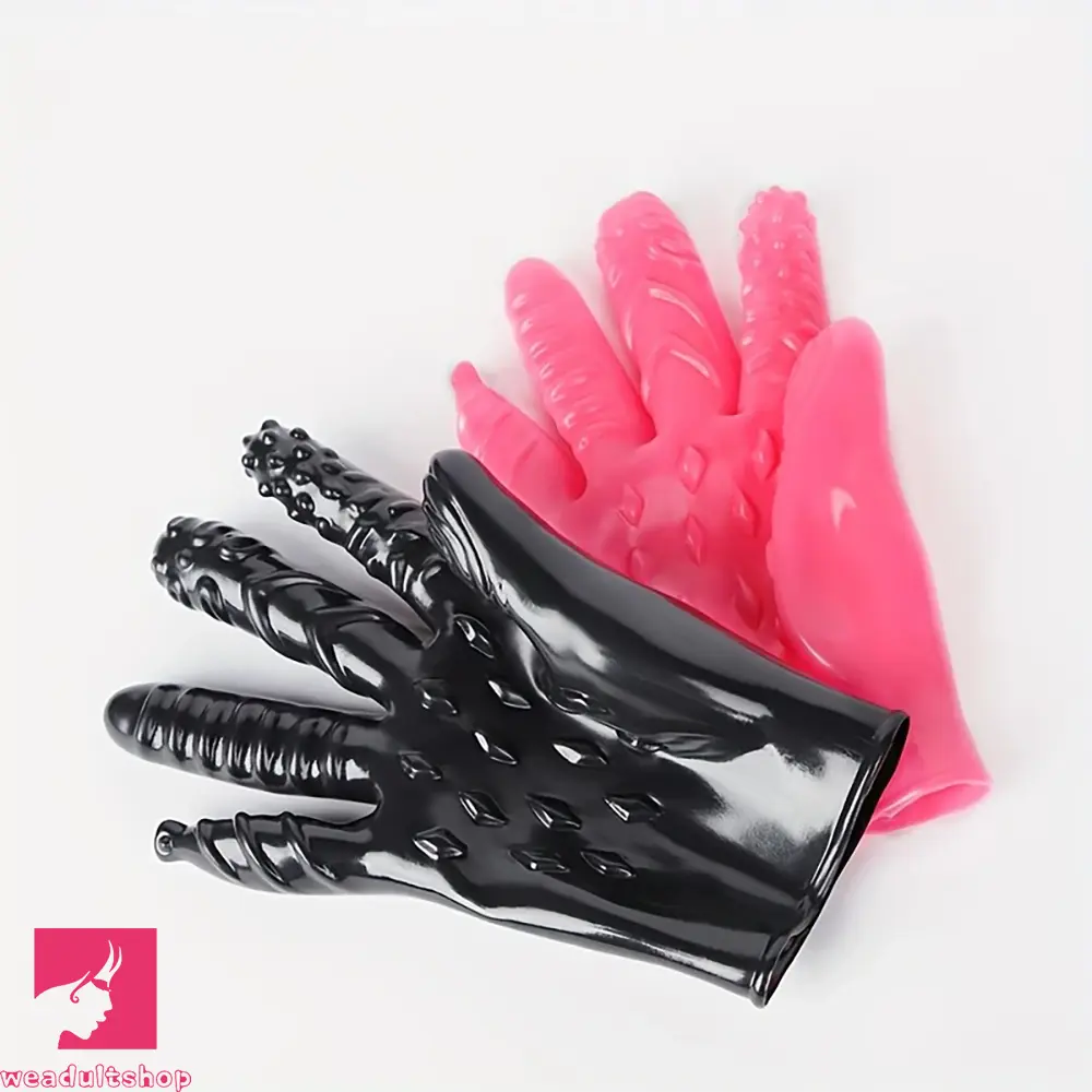 8.3in Finger Spiked Dildo Glove For Manual Massage Stimulating Clit Toy
