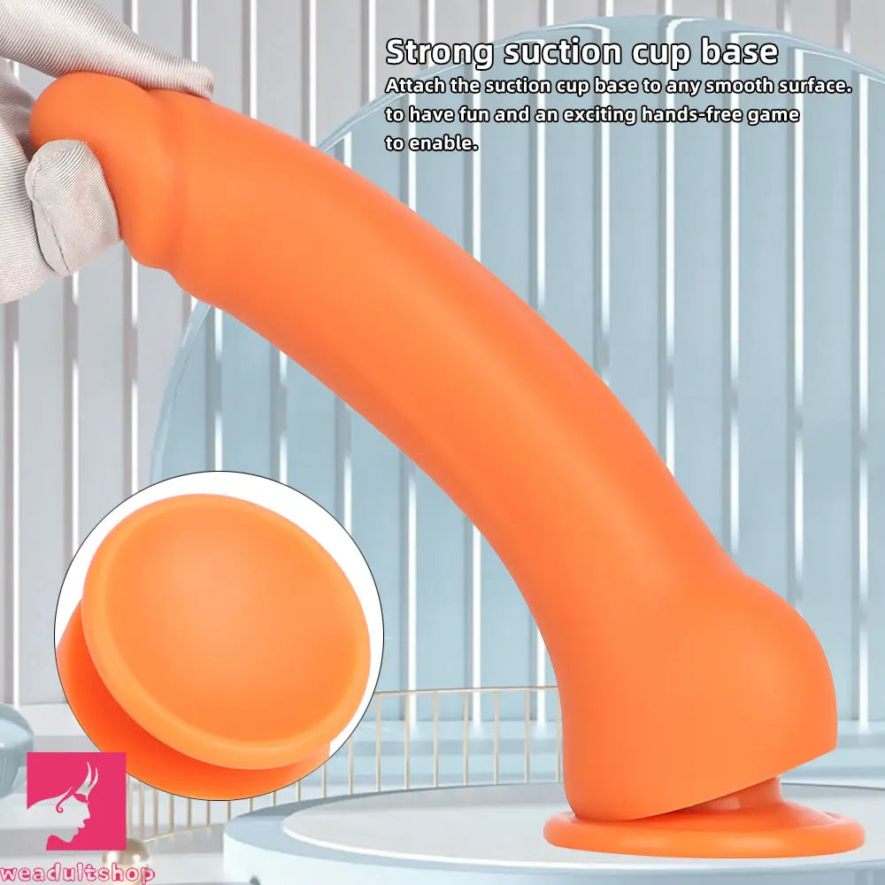 9.44in Manual Thick Upturned Silicone Soft Big Dildo For Anal Vaginal Cock