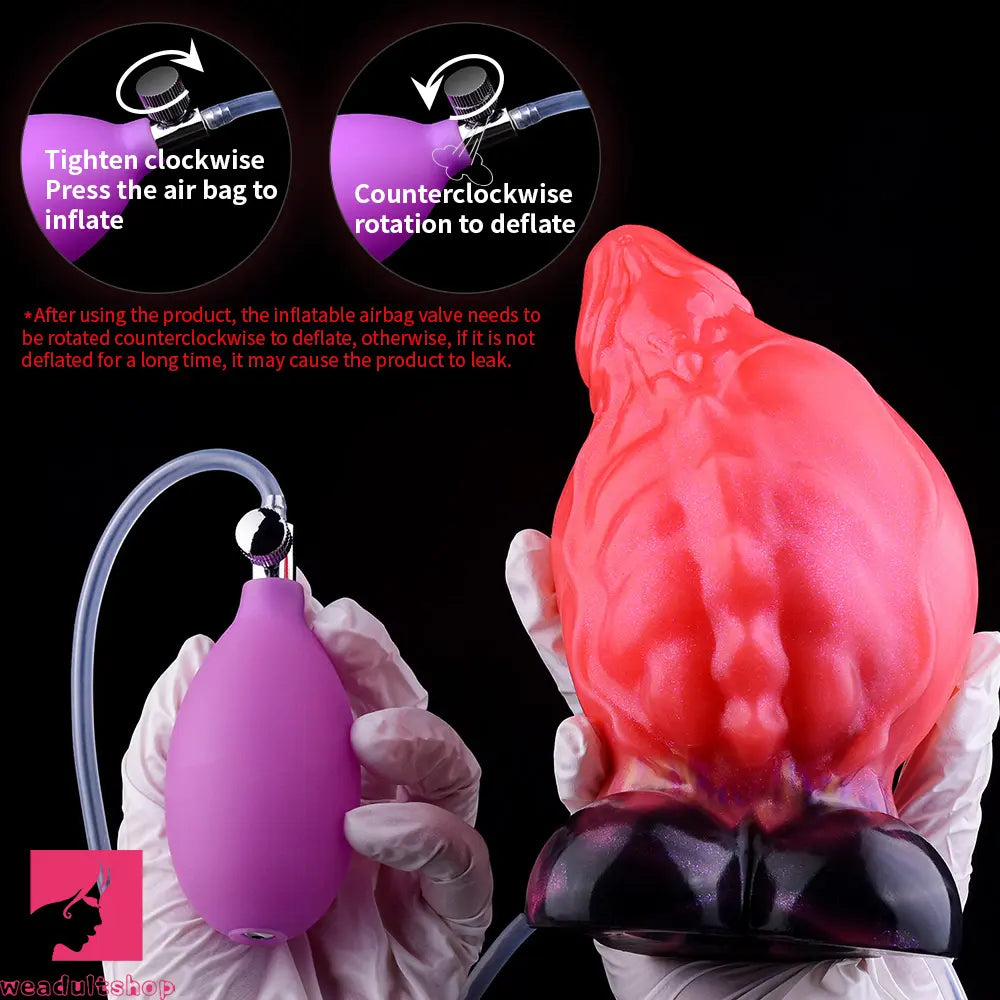 5.12in Fantasy Odd Silicone Soft Inflatable Spraying Water Dildo For Clit