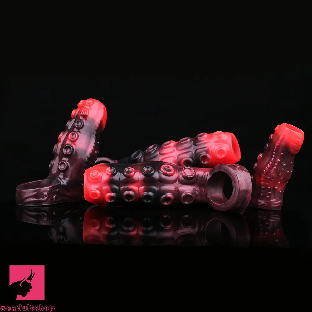 3.54in 4.72in 5.51in 6.69in Tentacle Silicone Soft Dildo Sleeve Penis Extender