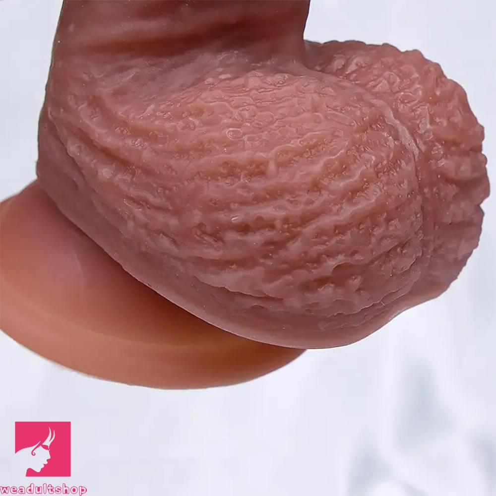7.87in 8.27in Realistic Massage Silicone Dual Density Uncut Sliding Skin Dildo