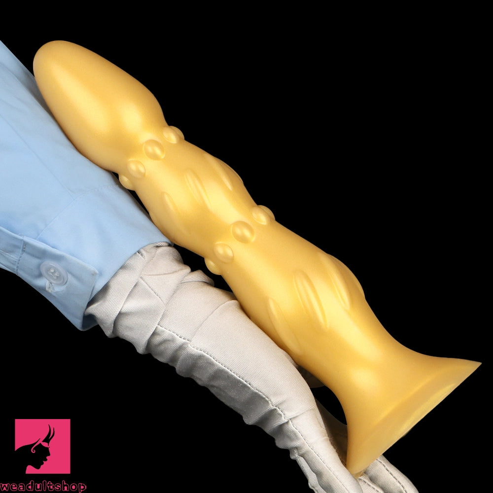 8.07in 11.22in Gold Silicone Large Anal Plug Penis Dildo Anal Exercises