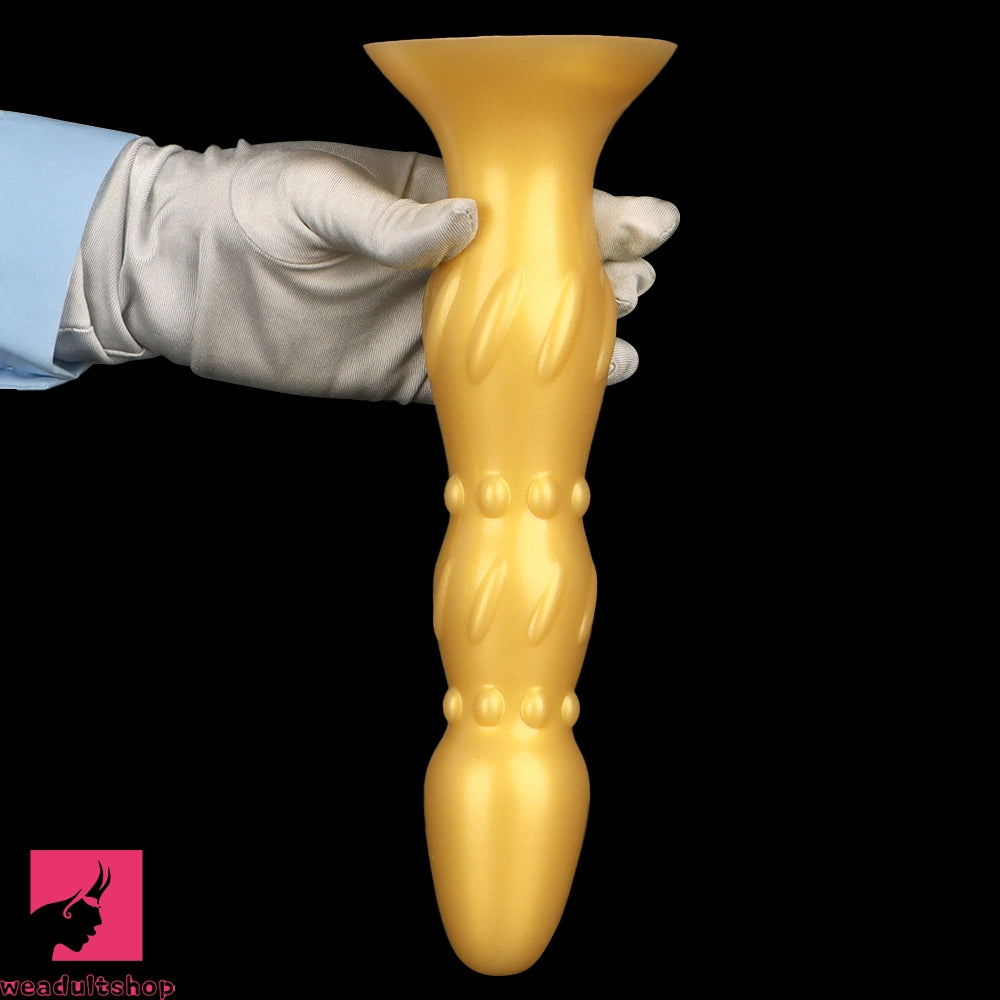 8.07in 11.22in Gold Silicone Large Anal Plug Penis Dildo Anal Exercises