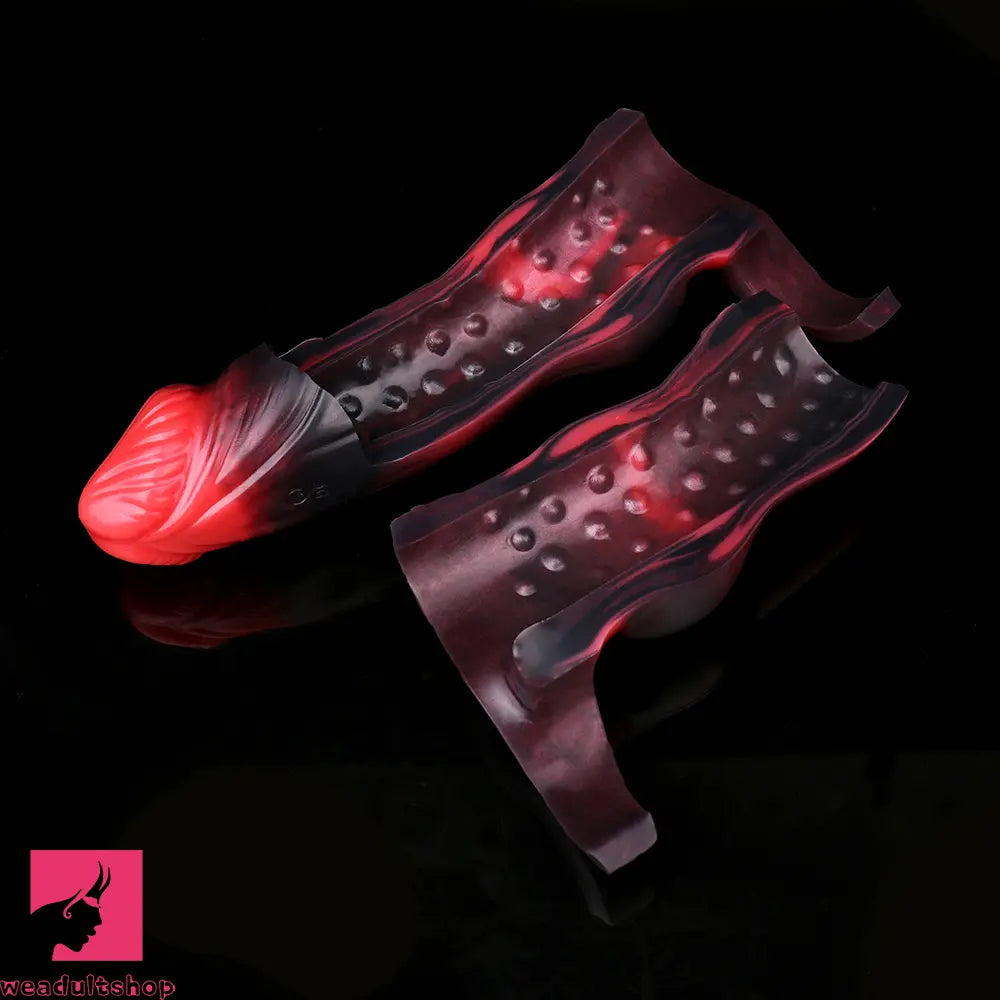 5.91in 7.17in Silicone Cock Sleeve Soft Vibrating Hollow Fantasy Penis Dildo