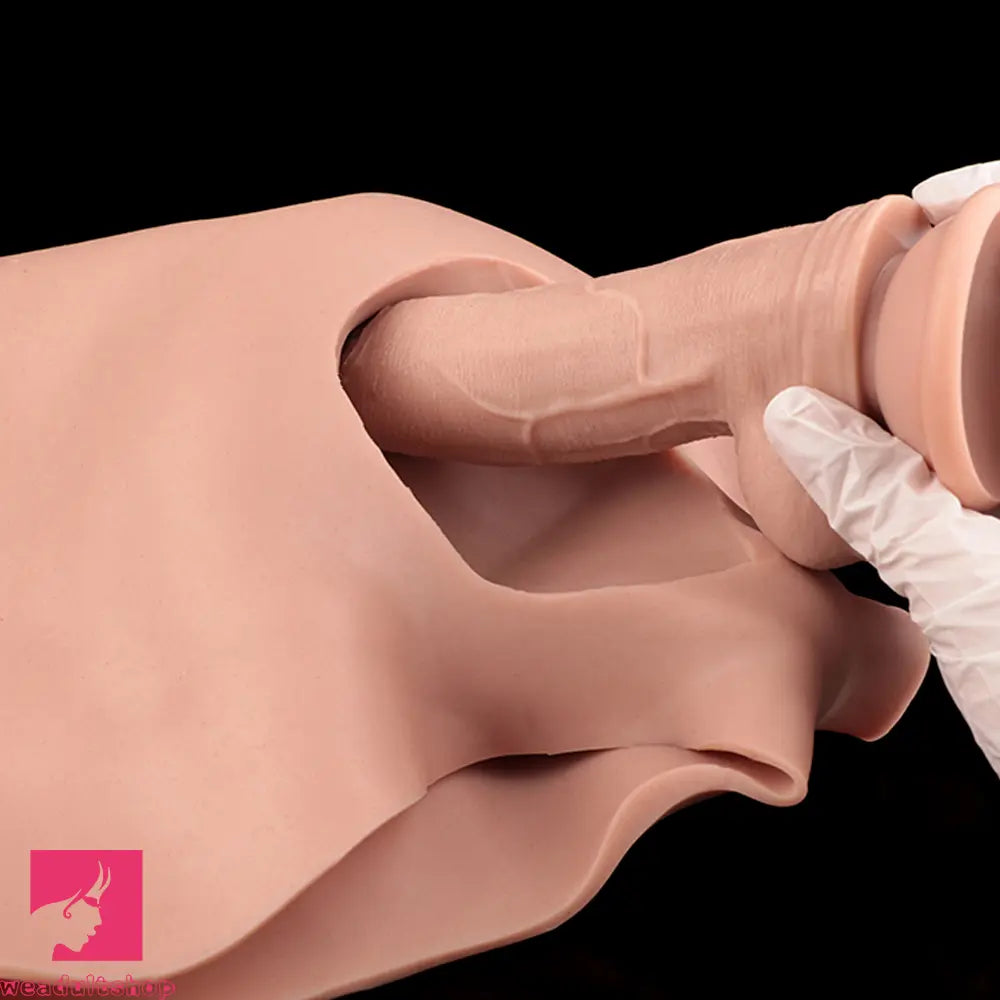 8.86in Hollow Penis Dildo Sleeve Silicone Floppy Pants Thickened Mid-Range