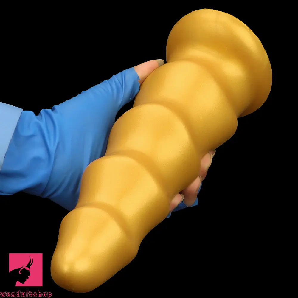 6.49in 8.26in 10.03in Golden Silicone Fantasy Dildo For Couples Unisex